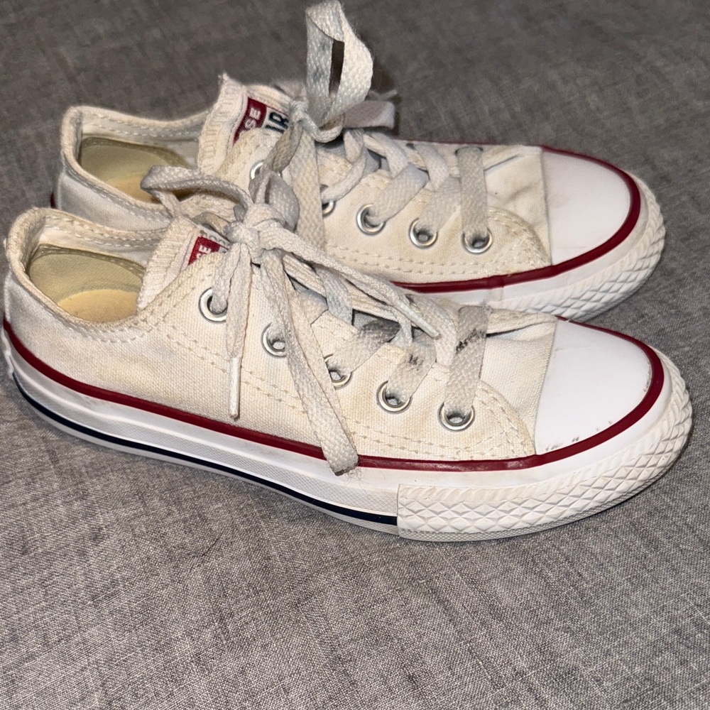 Converse Kids' Off-White Sneakers with Red Accents
